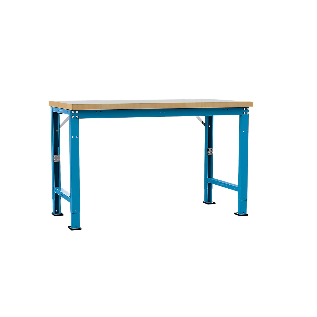 Banco de trabajo Manuflex Profi Spezial, tablero plástico, 1500 x 700 mm, azul luminoso