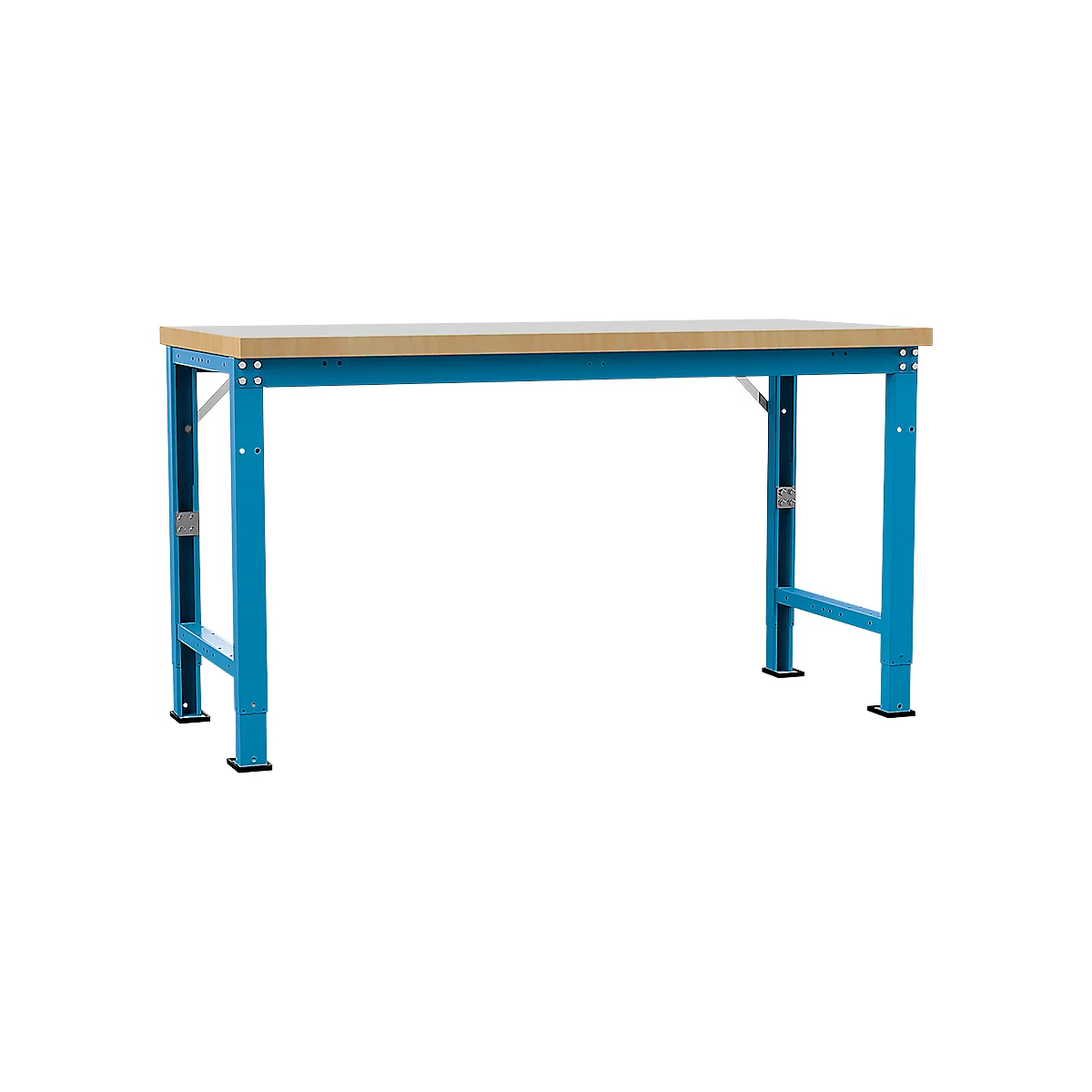 Banco de trabajo Manuflex Profi Spezial, tablero plástico, 1750 x 700 mm, azul luminoso