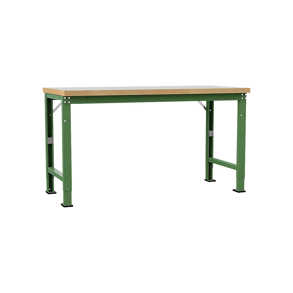 Banco de trabajo Manuflex Profi Spezial, tablero plástico, 1750 x 700 mm, verde reseda