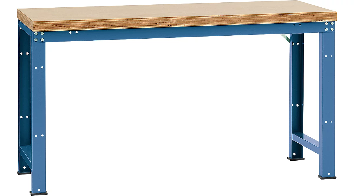 Banco de trabajo Manuflex Profi Standard, tablero multiplex An 1750 x P 700, azul brillante