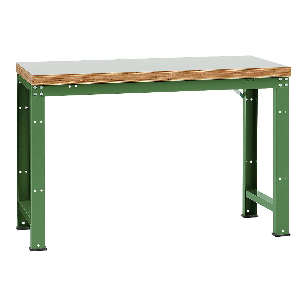 Banco de trabajo Manuflex Profi Standard, tablero plástico An 1500 x P 700, verde reseda