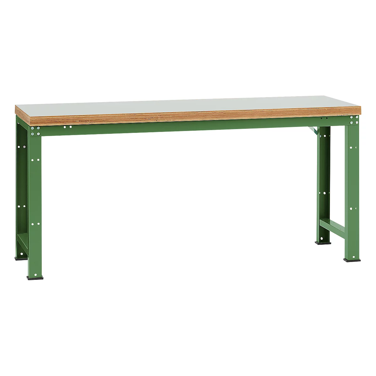 Banco de trabajo Manuflex Profi Standard, tablero plástico An 2000 x P 700, verde reseda