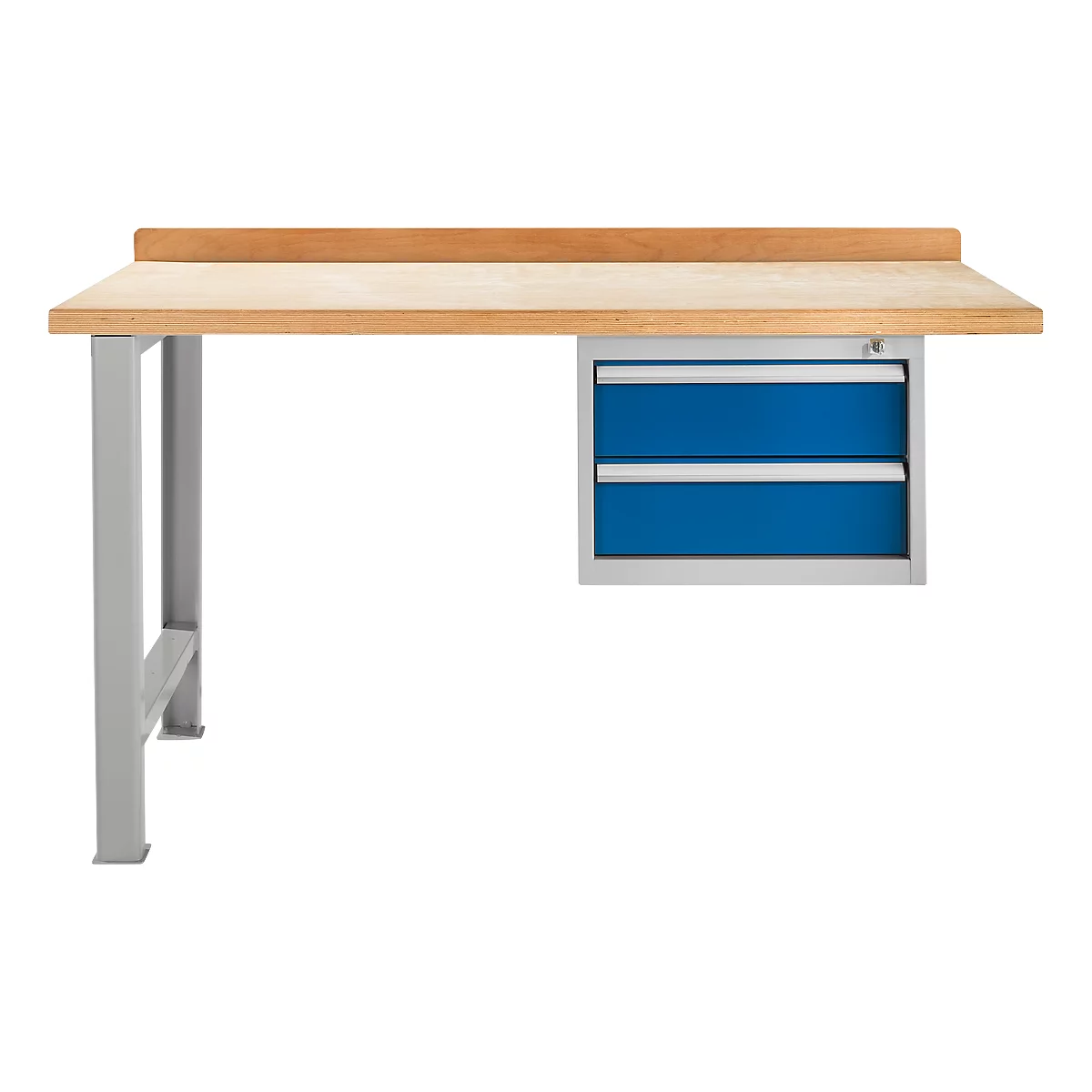 Banco de trabajo modular Schäfer Shop Select, unidad adicional, tablero multiplex de haya, hasta 500 kg, An 1500 x Pr 700 x Al 840 mm, azul genciana ral 5010