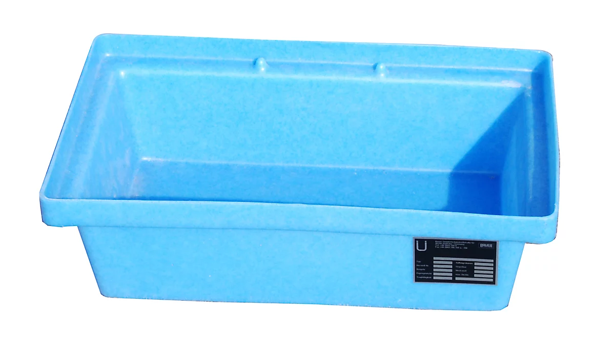 Bandeja de goteo Bauer PE tipo KWP-P 20, para paletas, almacenamiento de recipientes pequeños, 20 l