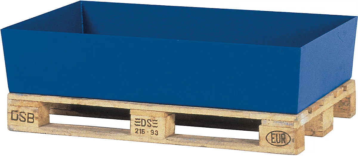Bandeja del sumidero de paletas ASECOS, acero, capacidad del sumidero de 200 l, A 815 x P 1235 x H 255 mm, pintado o galvanizado
