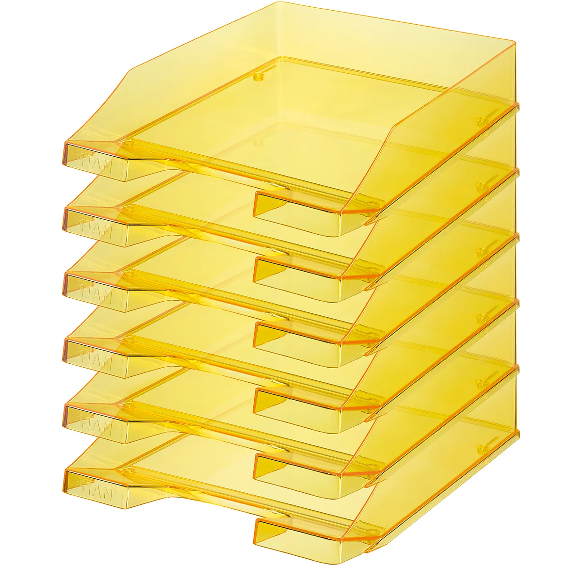 Bandeja para documentos HAN, DIN C4, plástico, 6 unidades, amarillo transparente
