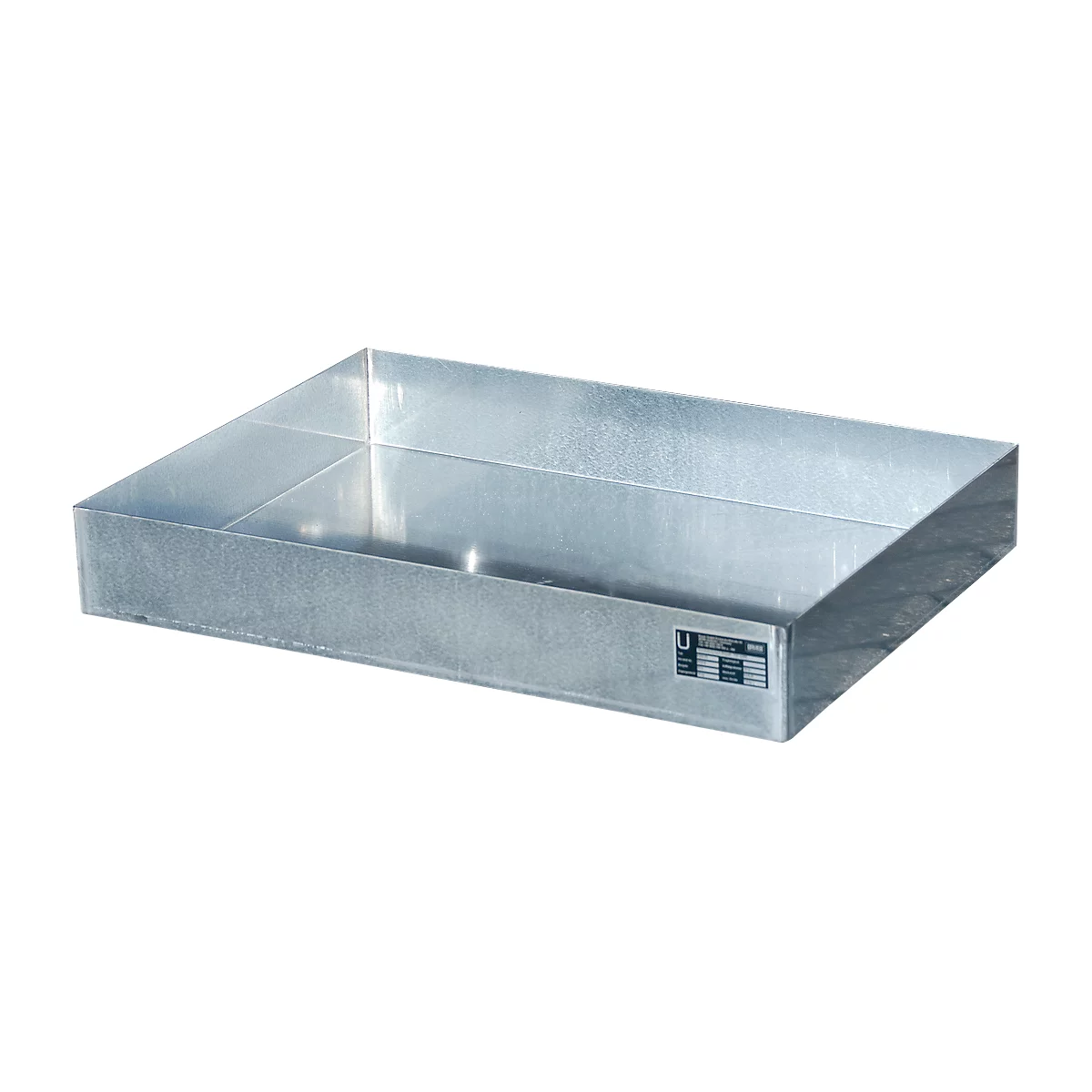 Bandeja para recipientes pequeños Bauer KGW-P 2, volumen 45 l, hasta 100 kg, sin rejilla de chapa perforada, An 800 x P 600 x Al 120 mm, acero galvanizado