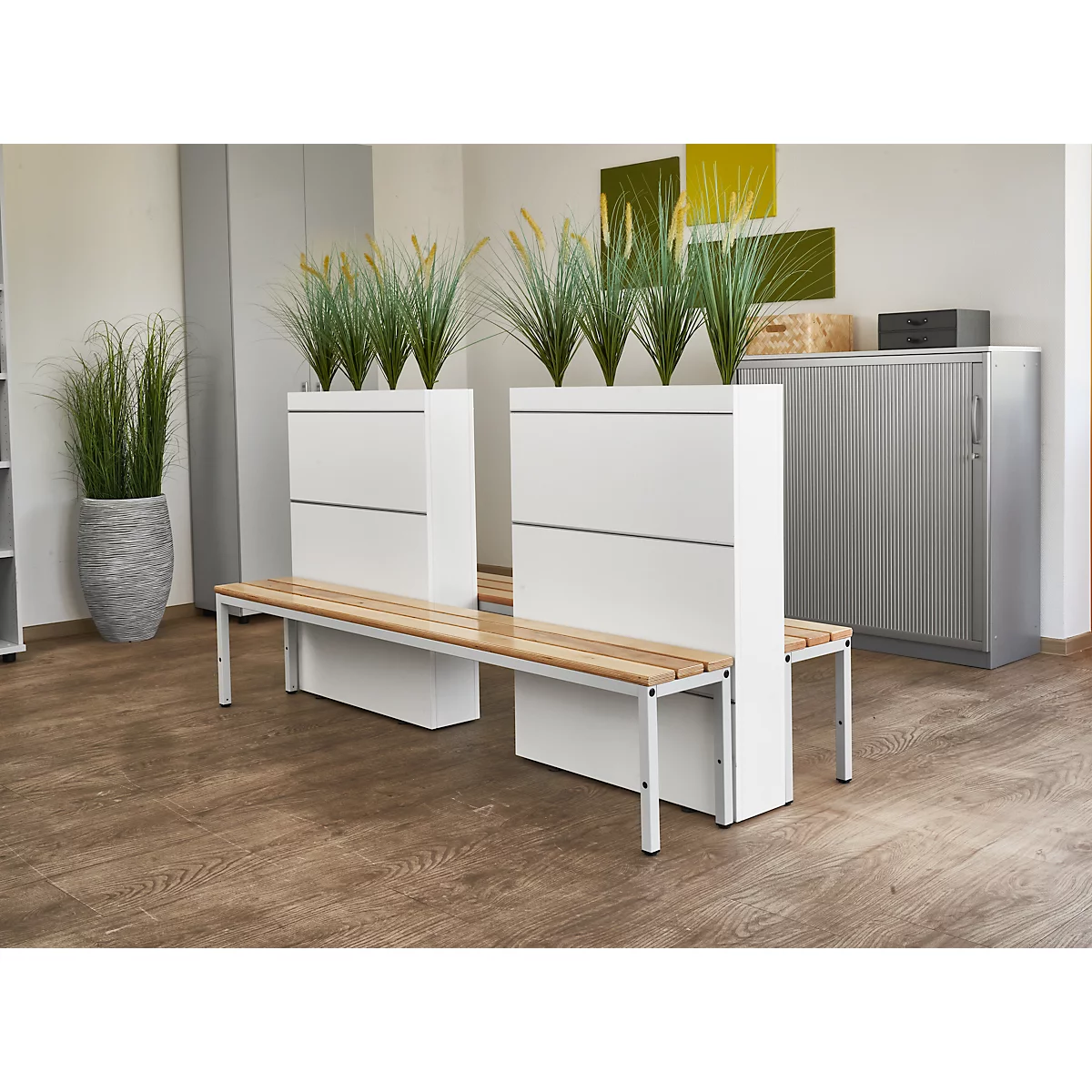Bank voor kleedkamers Schäfer Shop Select - B 1995 x D 310 x H 415 mm - lichtgrijs