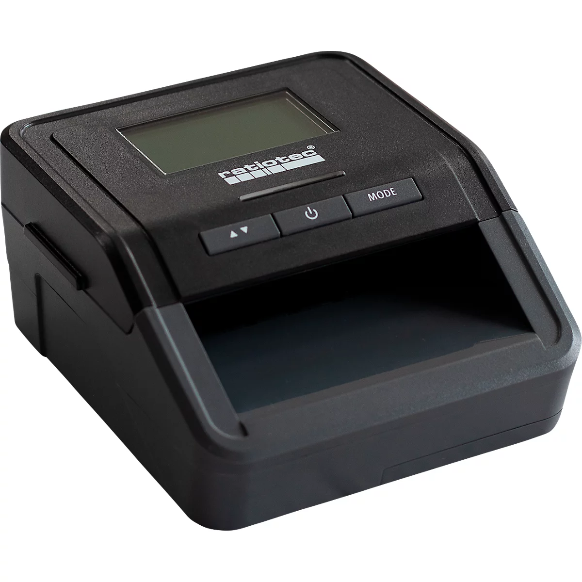 Bankbiljetten validator ratiotec Smart Protect Plus, ECB standaard, IR/MG/MT/SD, 3 valuta's, LC-display &amp; waarschuwingssignaal, telfunctie, USB/microSD, zwart