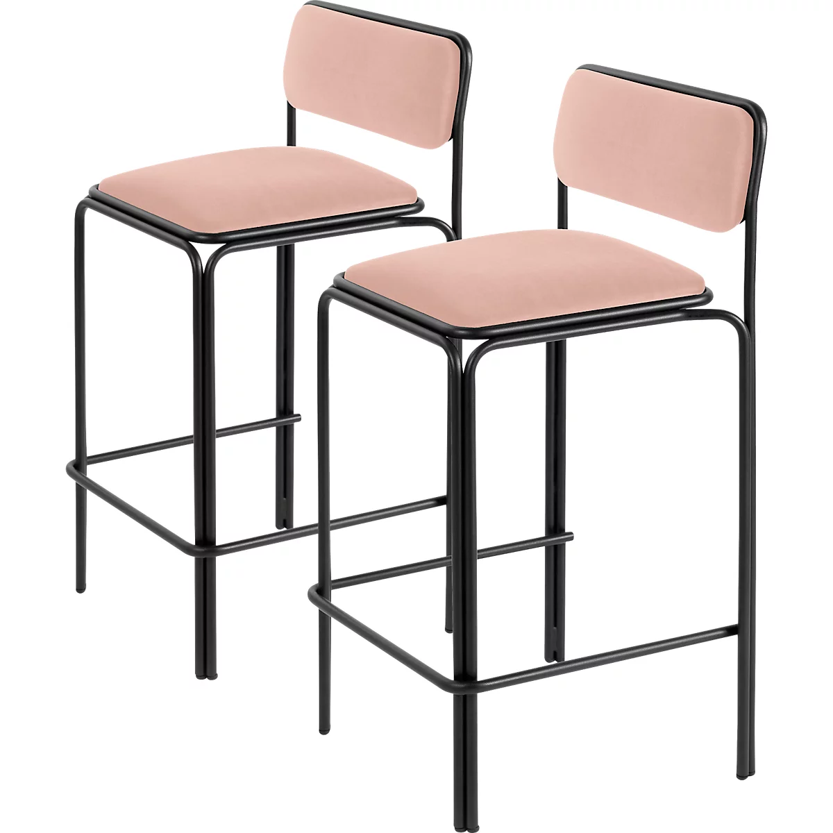 Barhocker Bistro Sitz Samt Elfenbein