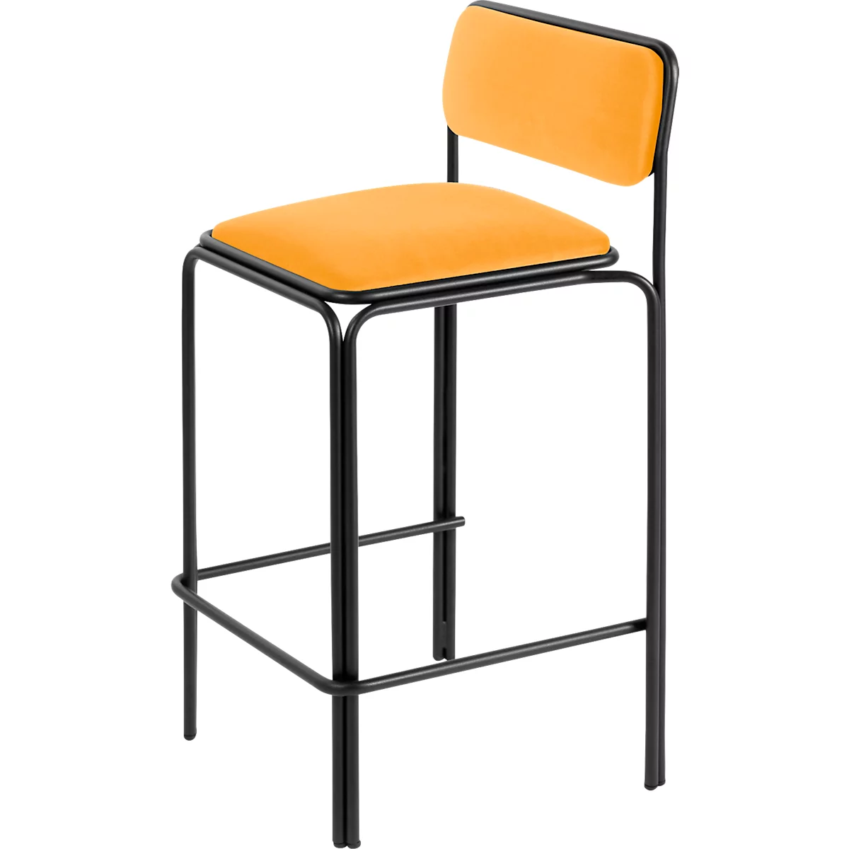Barhocker Bistro Sitz Samt Safran