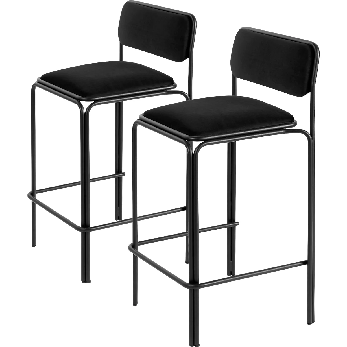 Barhocker Bistro Sitz Samt schwarz
