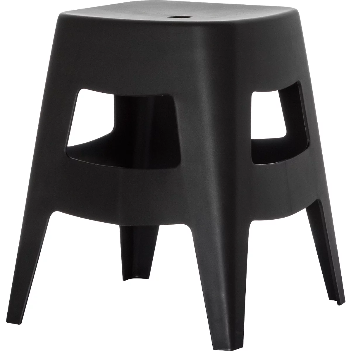 Barhocker Paperflow BELLINI, Sitzhöhe 46 mm, 4-Fussgestell, Polypropylen, schwarz, 2 Stück