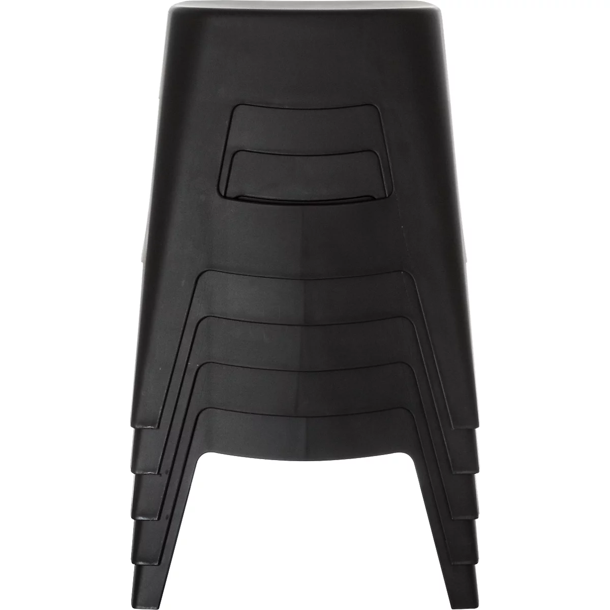 Barhocker Paperflow BELLINI, Sitzhöhe 46 mm, 4-Fussgestell, Polypropylen, schwarz, 2 Stück