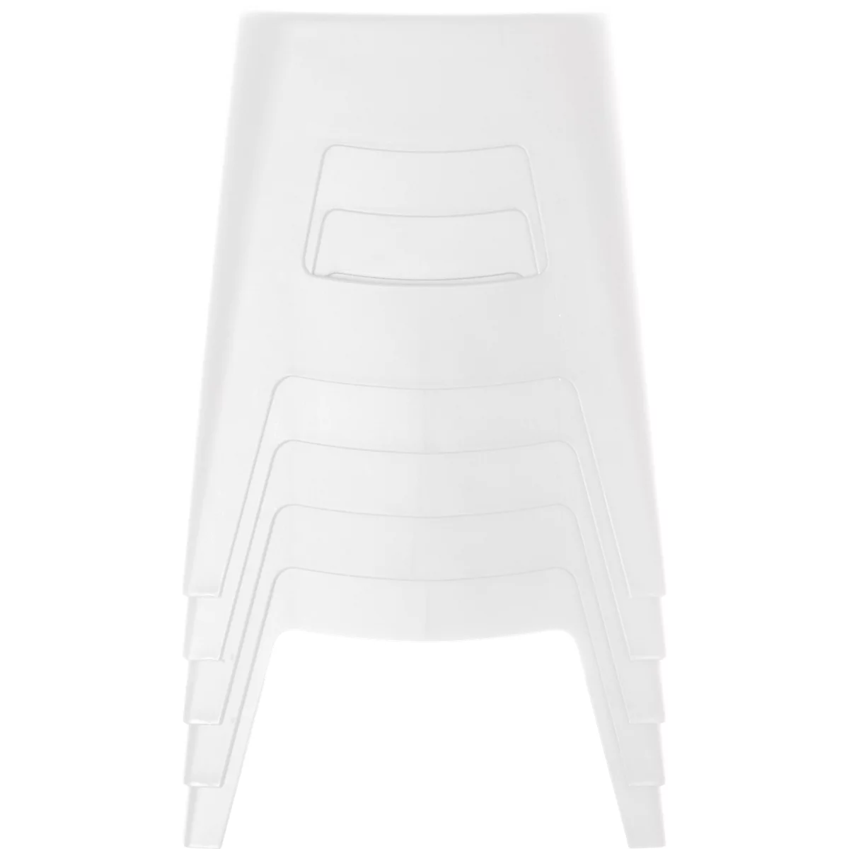 Barhocker Paperflow BELLINI, Sitzhöhe 46 mm, 4-Fussgestell, Polypropylen, weiss, 2 Stück