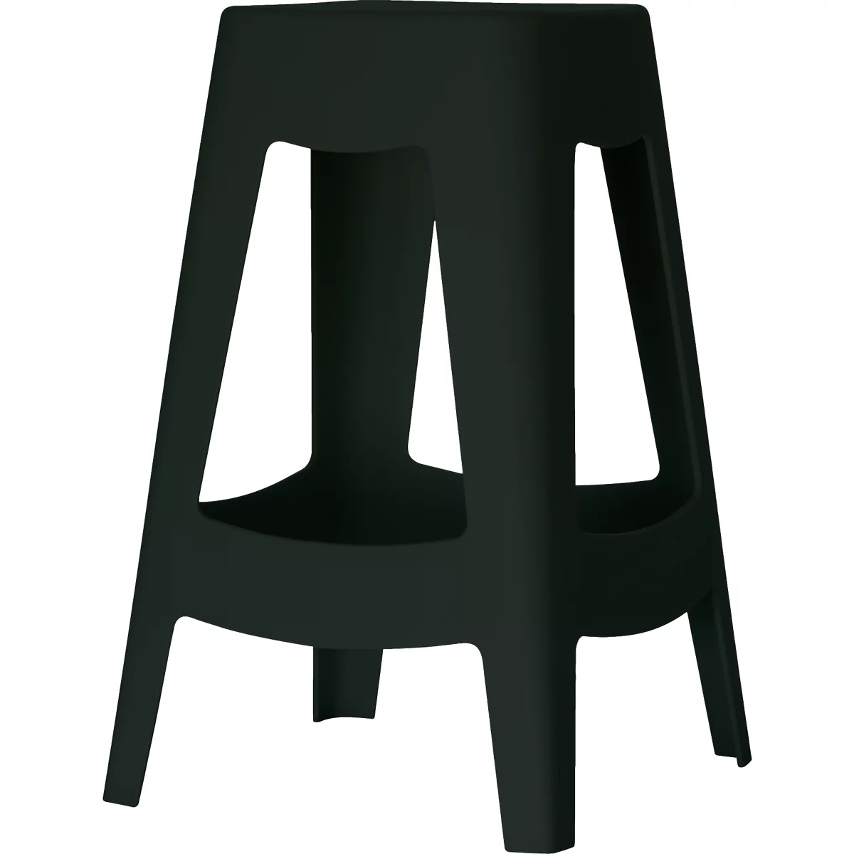 Barhocker Paperflow BELLINI, Sitzhöhe 68,5 mm, 4-Fussgestell, Polypropylen, schwarz, 2 Stück