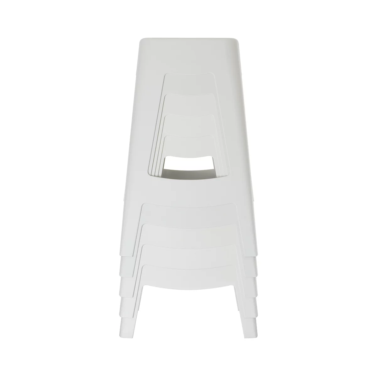 Barhocker Paperflow BELLINI, Sitzhöhe 68,5 mm, 4-Fussgestell, Polypropylen, weiss, 2 Stück