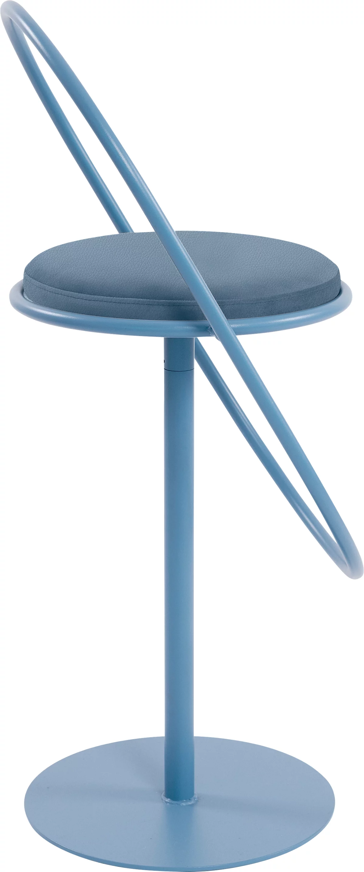Barhocker Paperflow Saturne, mit Rückenlehne, Sitzhöhe 765 mm, gepolstert, zu 100 % recycelbar, Kunstlederbezug blau, Gestell blau