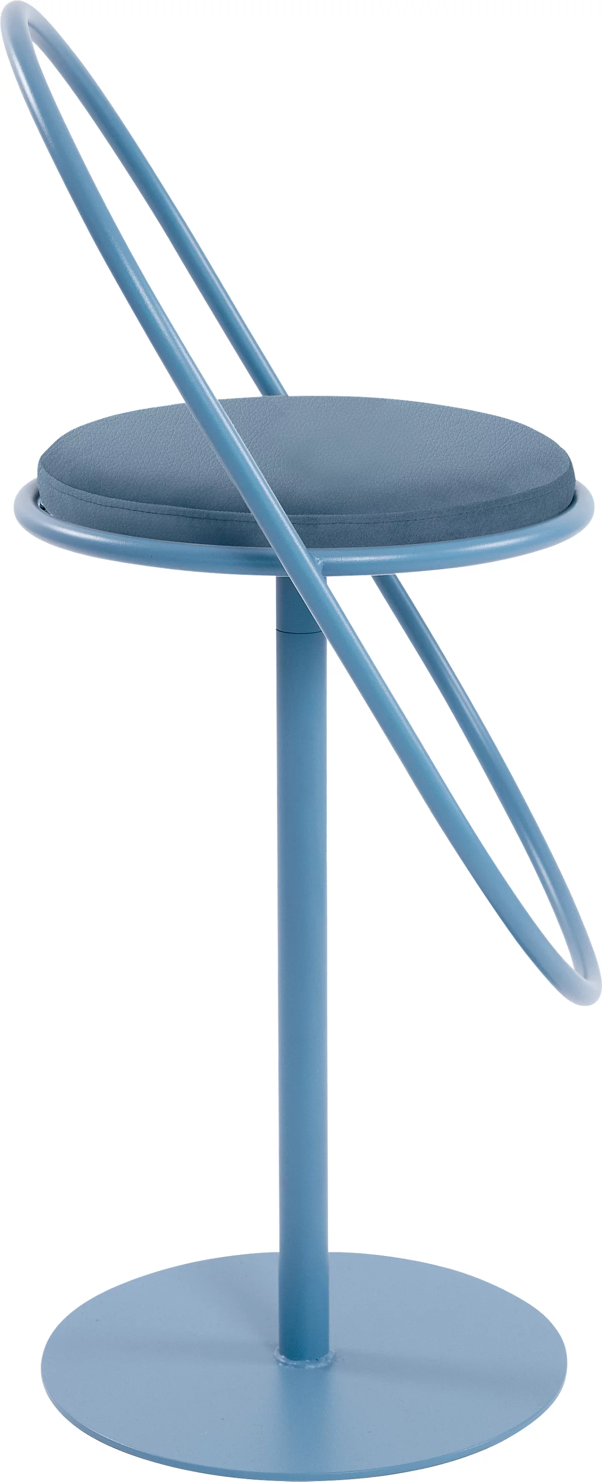 Barhocker Paperflow Saturne, mit Rückenlehne, Sitzhöhe 765 mm, gepolstert, zu 100 % recycelbar, Kunstlederbezug blau, Gestell blau