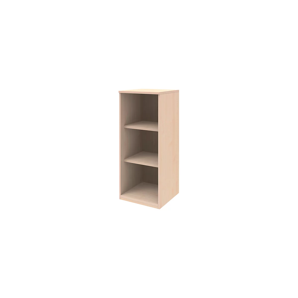 BARI boekenkast, 3 OH, 2 legborden, spaanplaat, B 427 x D 430 x H 1117 mm, ahorndecor