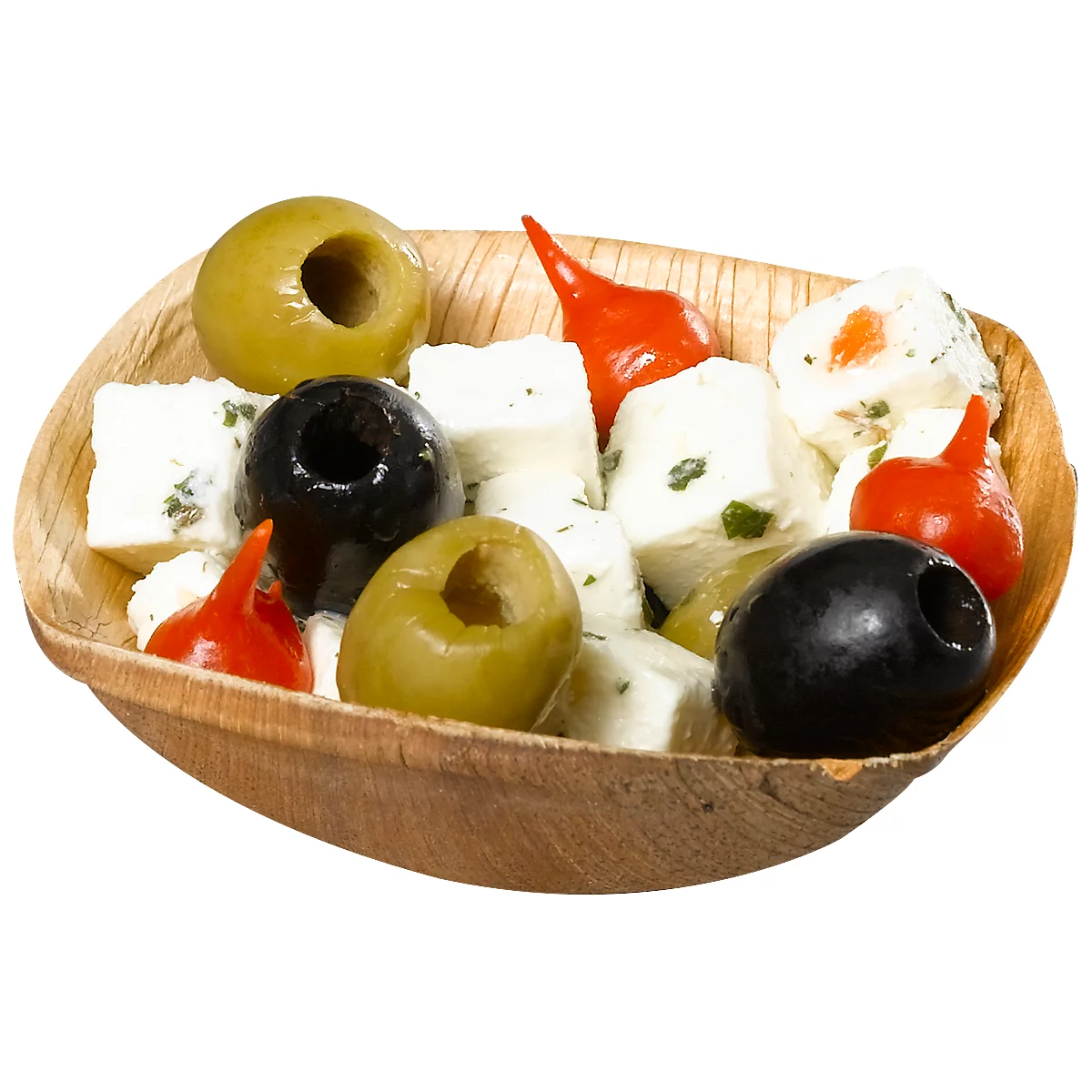 Barquettes Papstar QUADRATO Pure, jetables, carrées, L 90 x l 90 x H 25 mm, résistantes à l'eau & à la chaleur, compostables, en feuille de palme, naturelles, 25 pièces