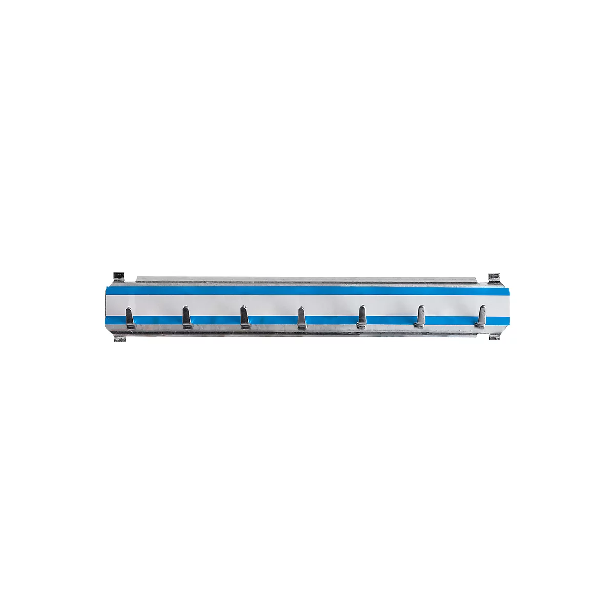 Barre de crochets, pour armoire à clés, L 210 mm pour 7 clés, bleu
