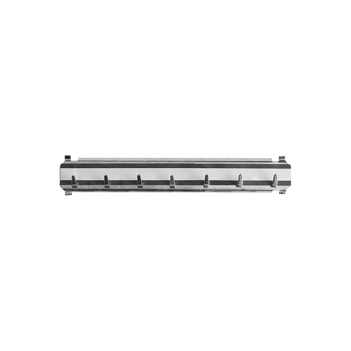 Barre de crochets, pour armoire à clés, L 210 mm pour 7 clés, noir