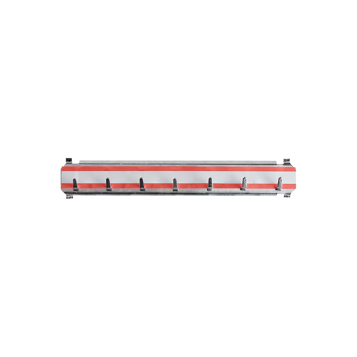 Barre de crochets, pour armoire à clés, L 210 mm pour 7 clés, rouge