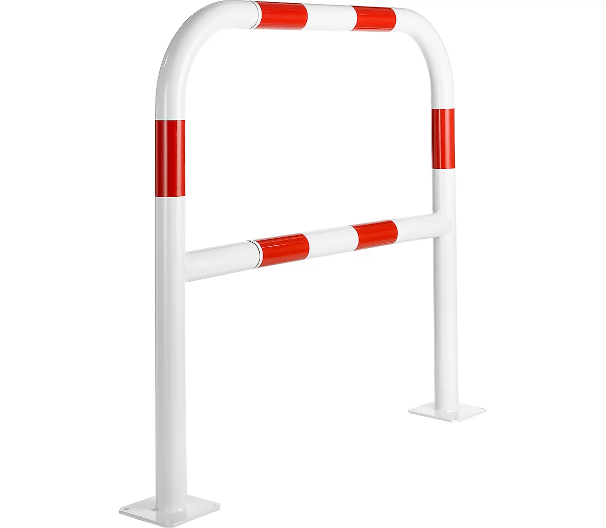 Barrera de seguridad, para fijar con tacos, L 1000 mm, blanco/rojo
