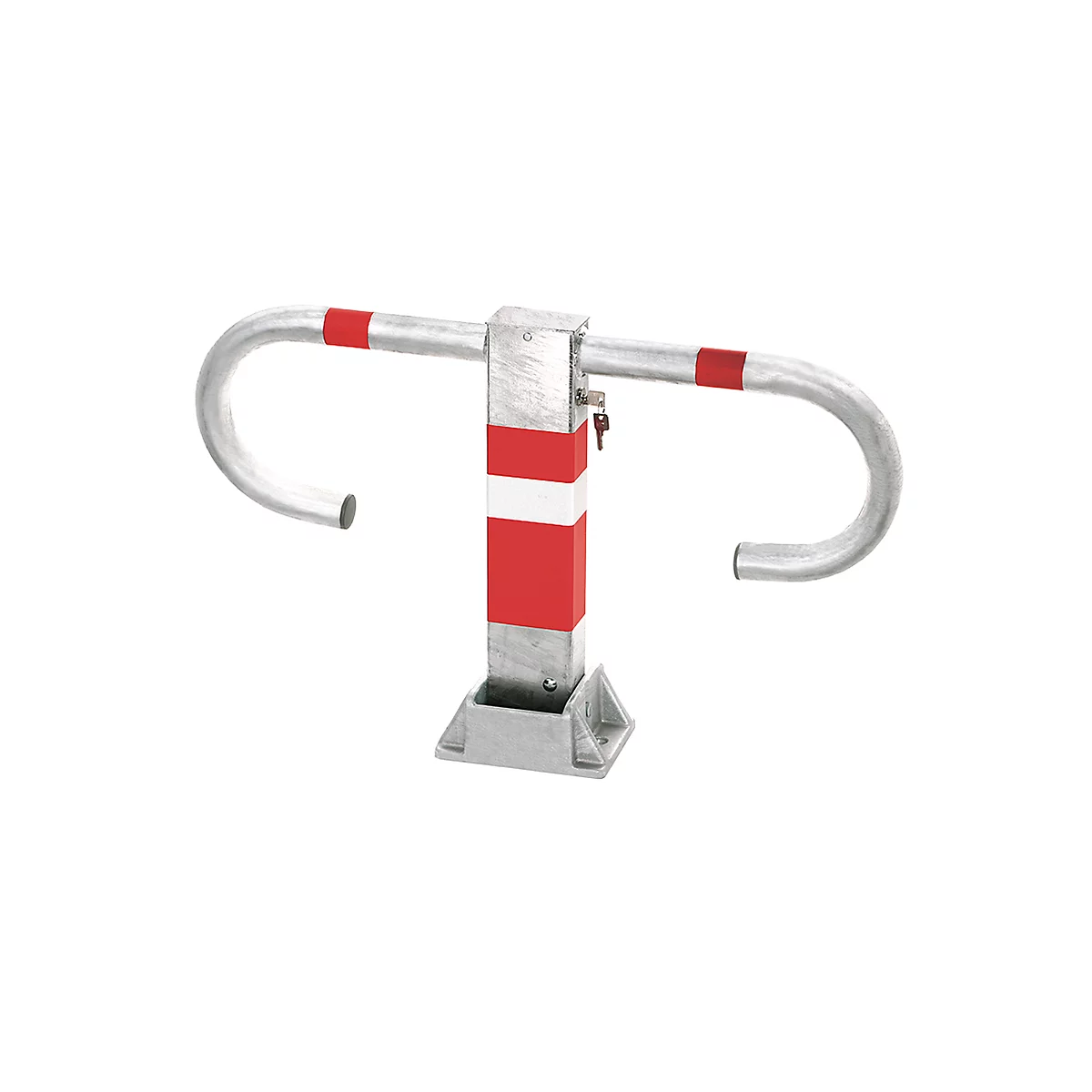 Barrière de parking avec serrure à cylindre, cylindre à clés multiples