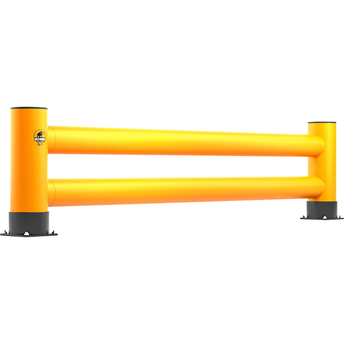 Barrière de sécurité double Ampere Rack-Mammut®, plastique, L 2500 x H 600 mm, jaune trafic