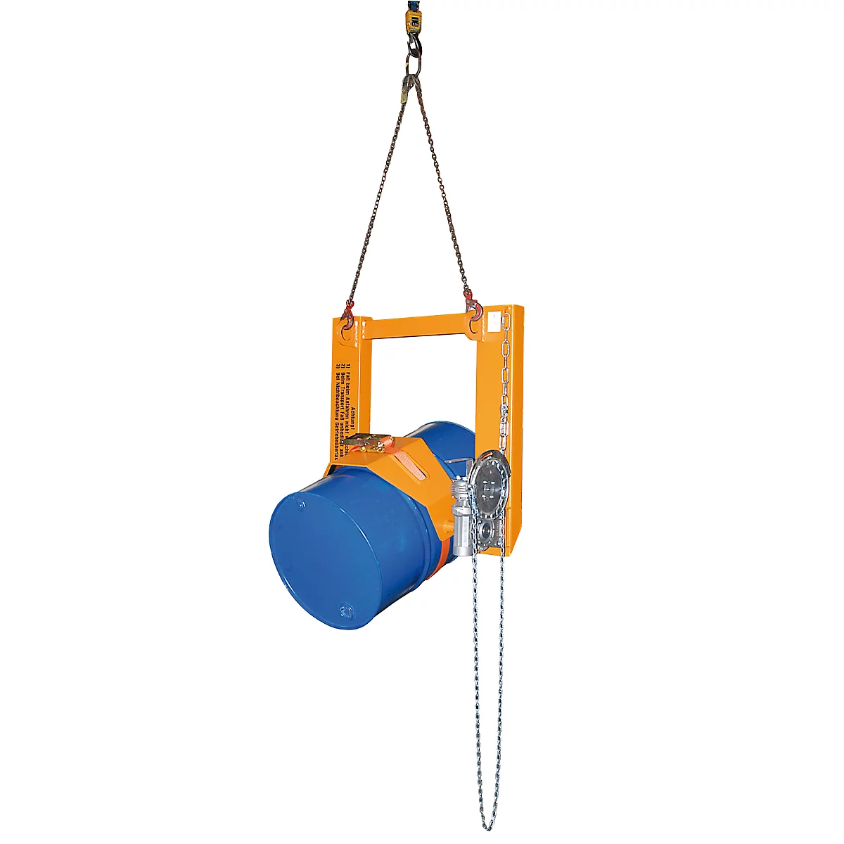Basculeur de fût FLEX, avec chaîne, orange laqué