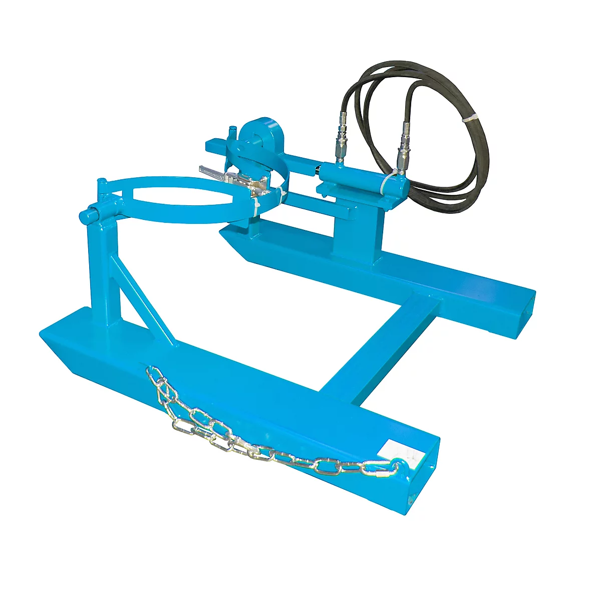 Basculeur de fûts BAUER FD-H avec vérin de levage, acier, L 1000 x P 1245 x H 475 mm, bleu