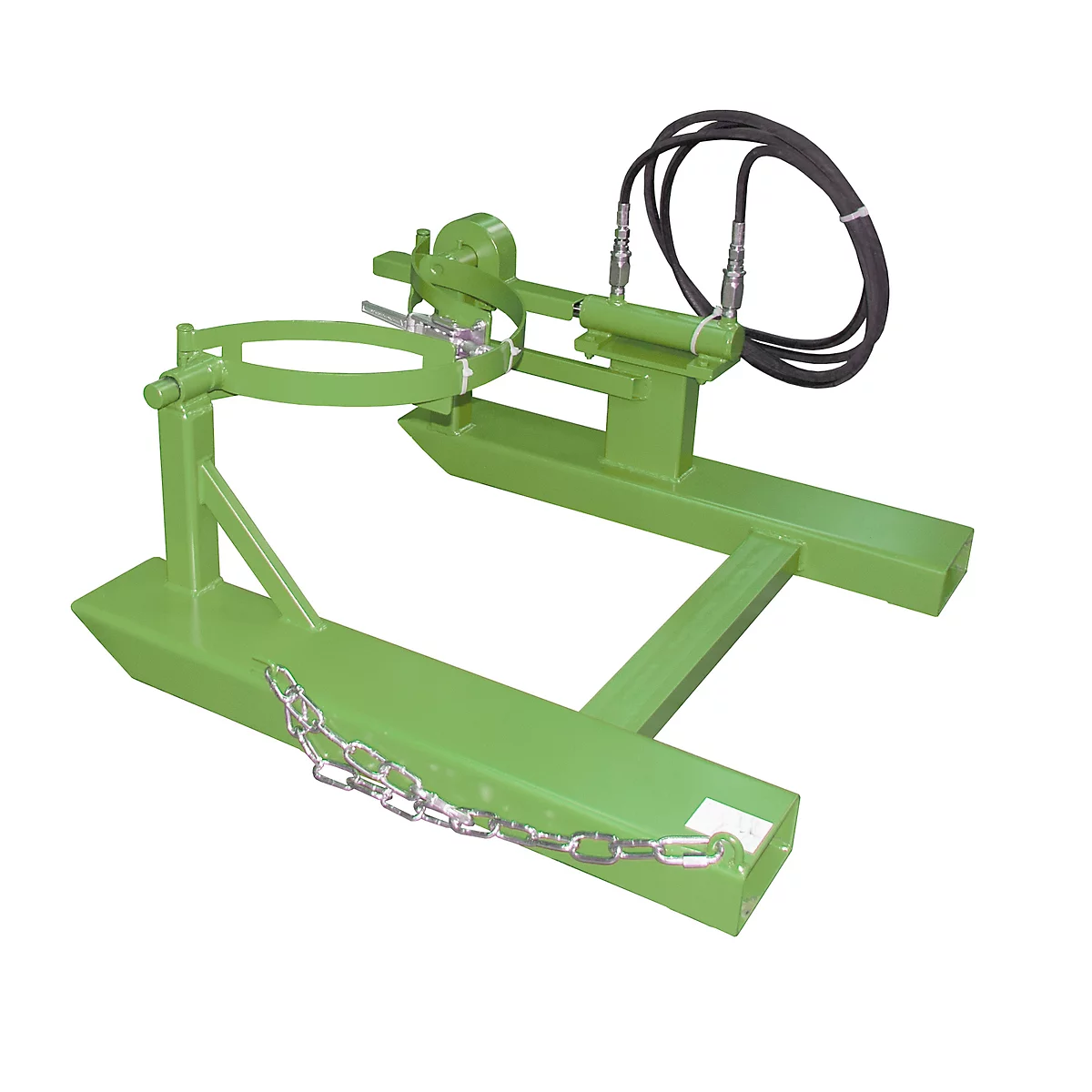 Basculeur de fûts BAUER FD-H avec vérin de levage, acier, L 1000 x P 1245 x H 475 mm, vert