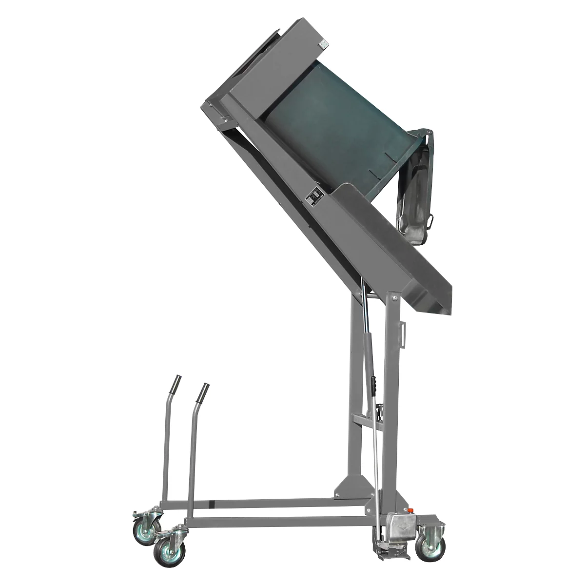 Basculeur élevateur mobile de poubelles MKS-H, pompe manuelle, gris RAL 7005