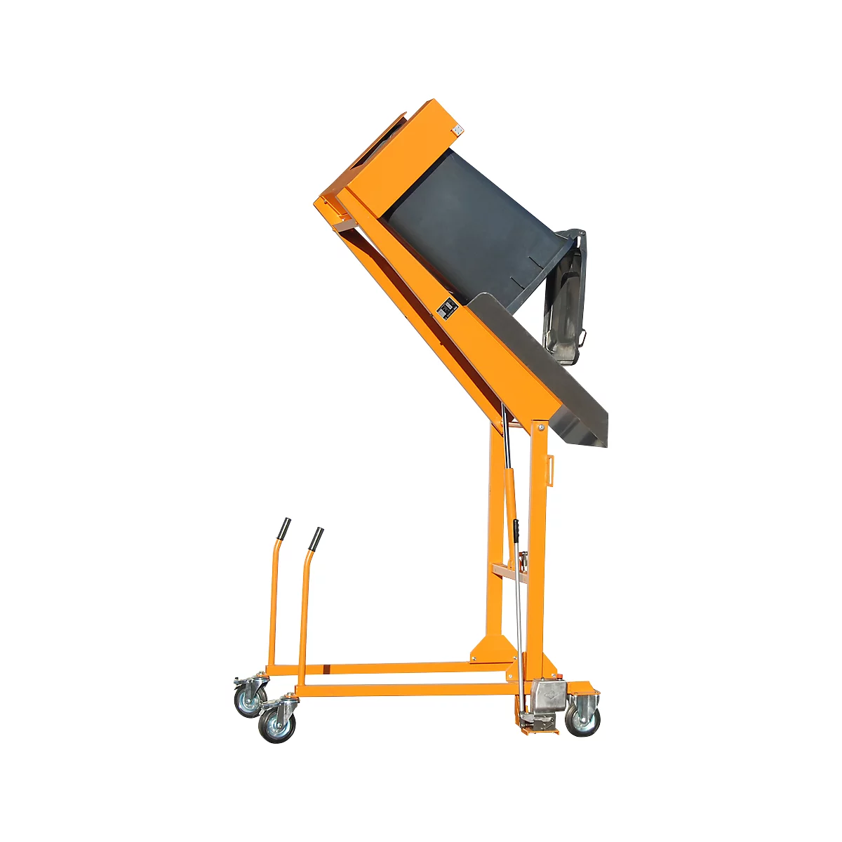 Basculeur élevateur mobile de poubelles MKS-H, pompe manuelle, orange RAL 2000
