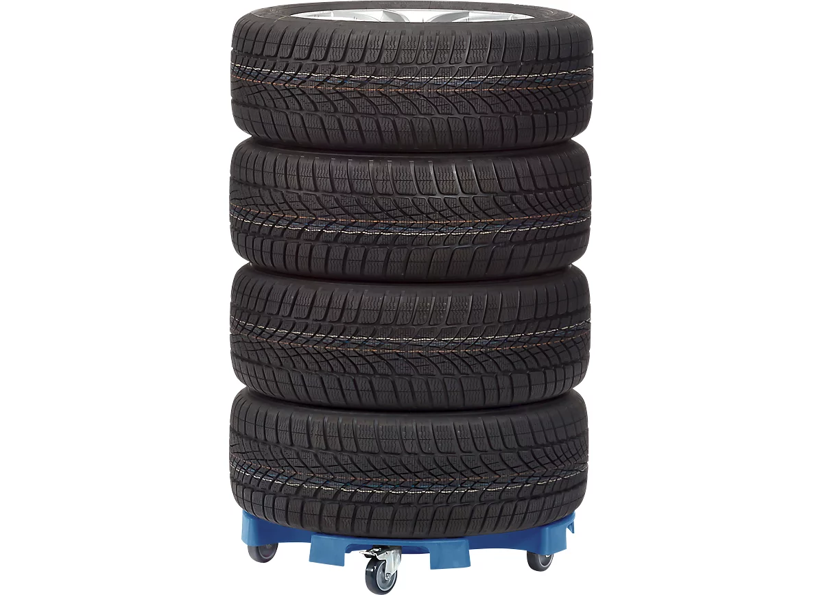 Base rodante para neumáticos Tyre Trolley, para neumáticos normales, de polipropileno, ø 630 mm, hasta 120 kg
