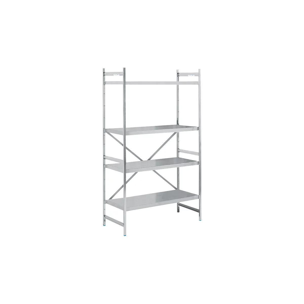 Basisstelling, roestvrij staal, gesloten legborden, breedte 1200 x diepte 600 mm