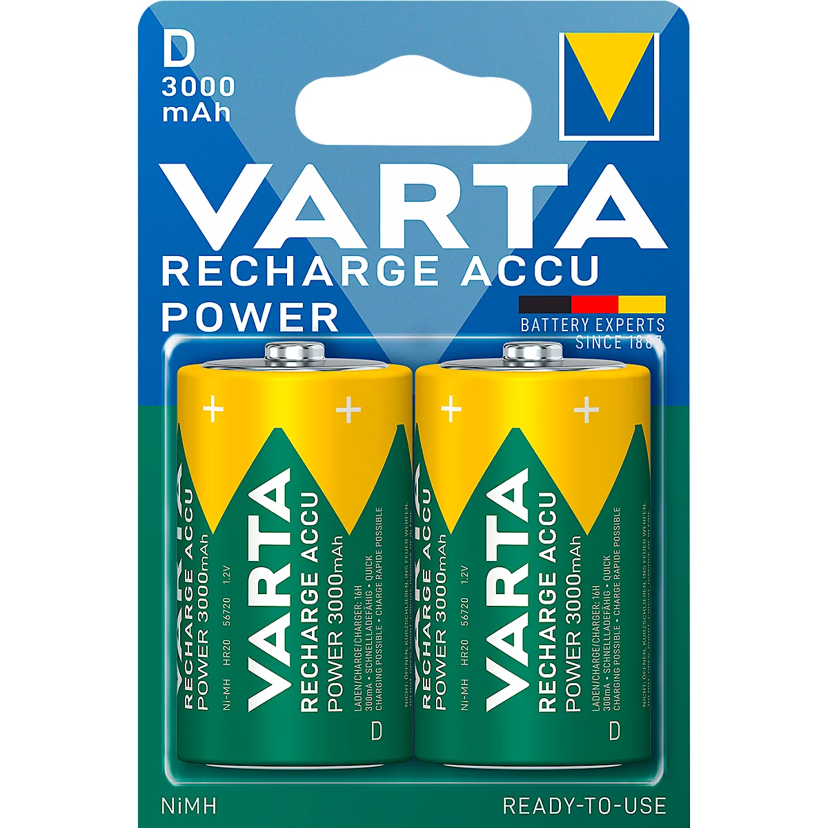 Batería recargable VARTA POWER PLAY LONGLIFE, mono D, 2 piezas