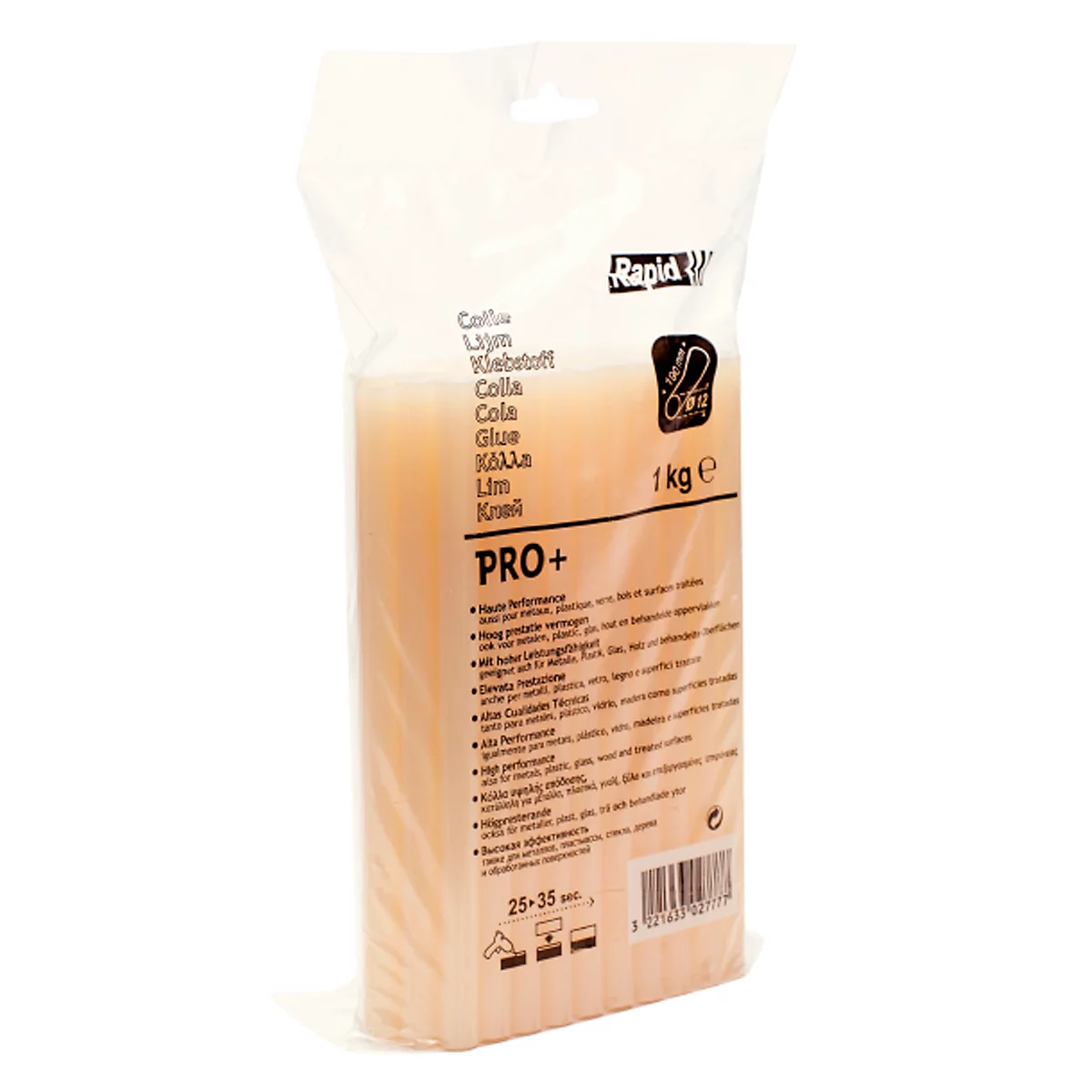 Bâtons de colle Rapid 12 mm PRO-T, 12 x 190 mm, transparent, 1 kg