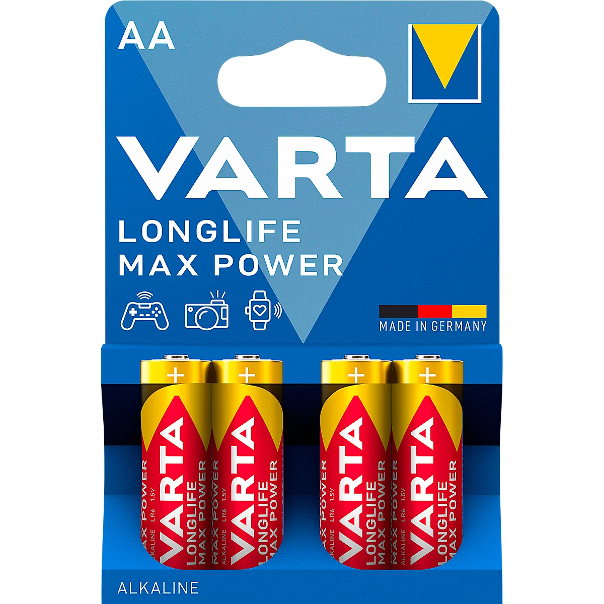 Batterien AA/LR6/Mignon VARTA Longlife Max Power, 1,5 V, 4 Stück