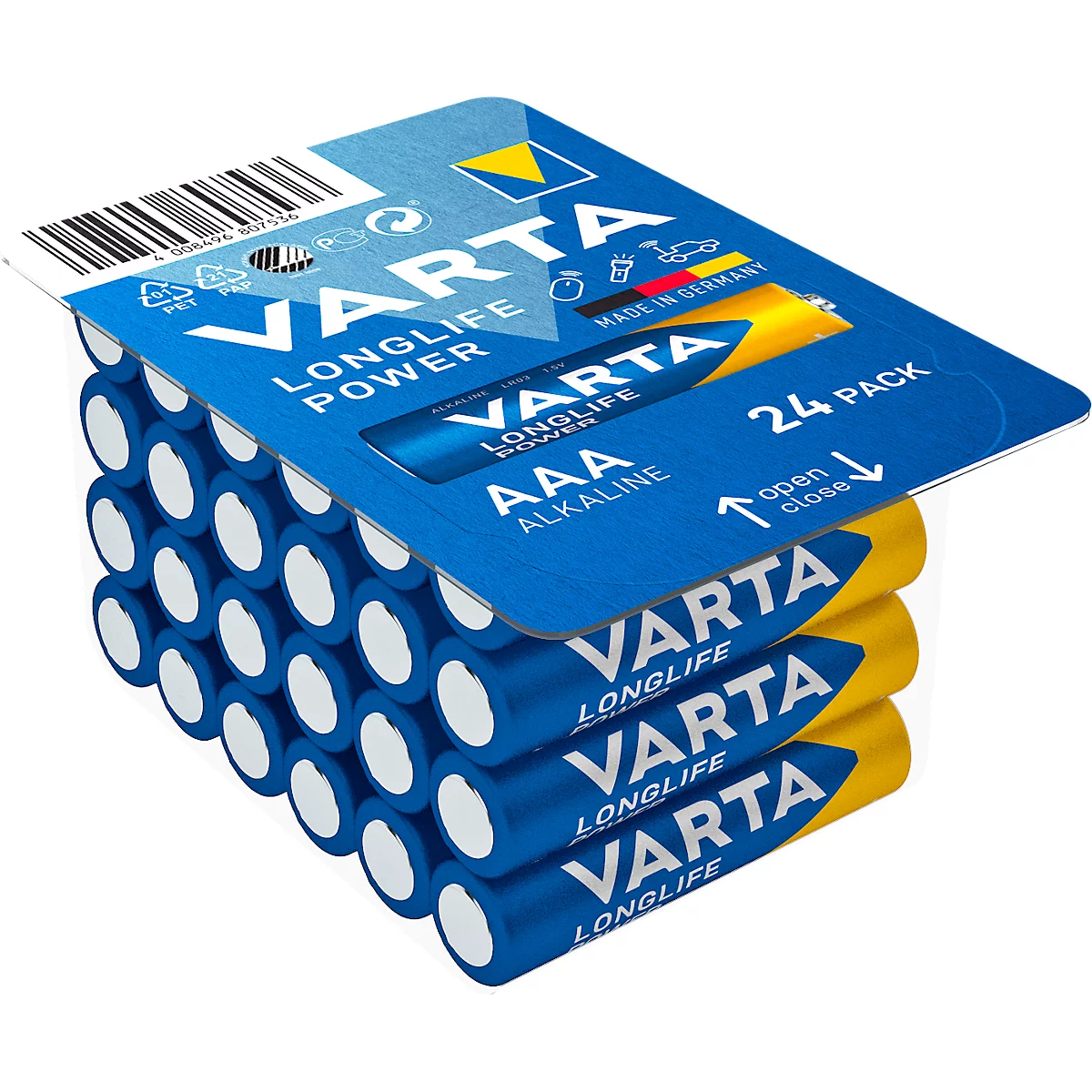 Batterien VARTA Longlife Power, Micro AAA, Spannung 1,5 V, Big Box mit 24 Stück