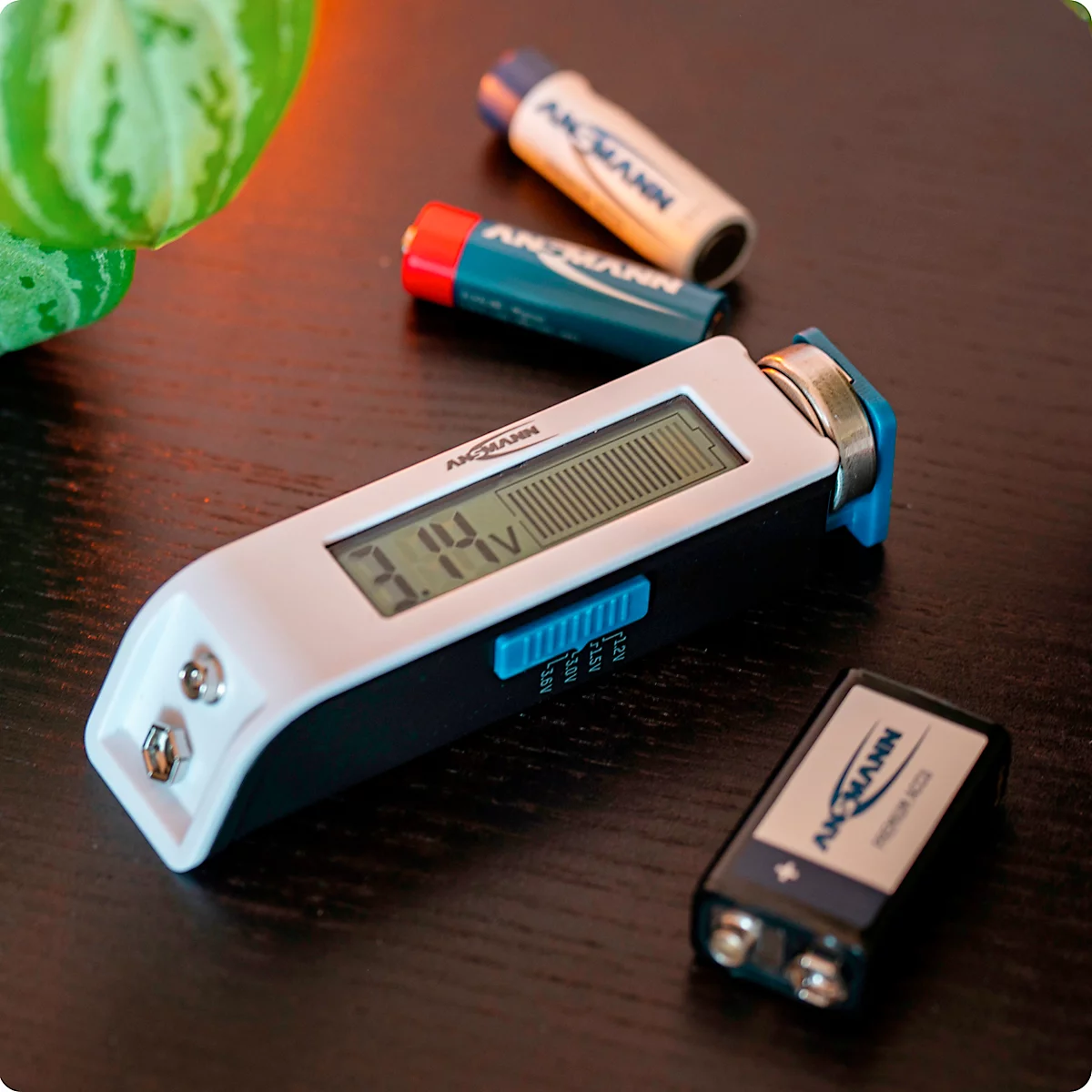 Batterietester Ansmann Comfort Check, mit Display und Balkenanzeige, Kunststoff, schwarz-weiss