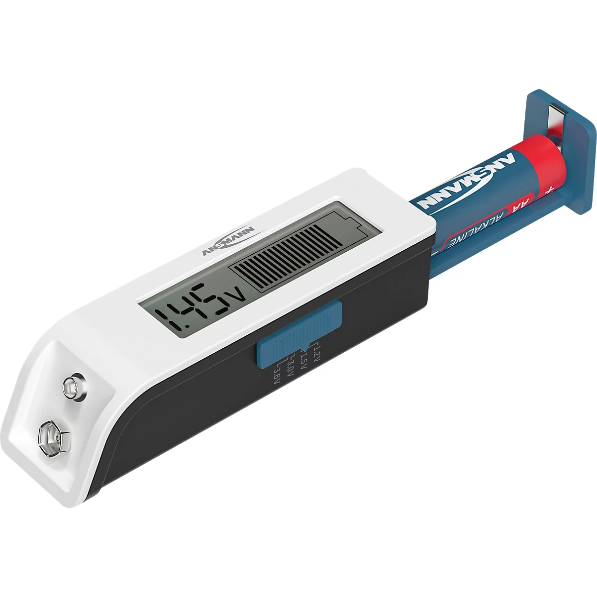 Batterietester Ansmann Comfort Check, mit Display und Balkenanzeige, Kunststoff, schwarz-weiss