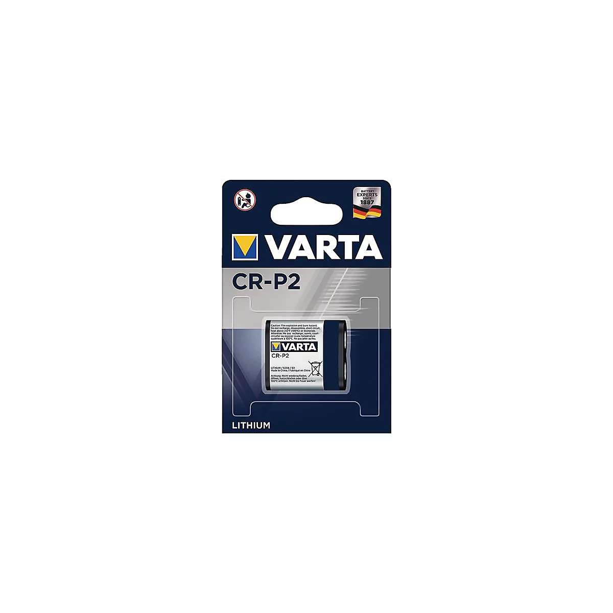 Batterij ULTRA Lithium 6 V CRP2 1450 mAh CR-P2 6204 1 st./bl.VARTA