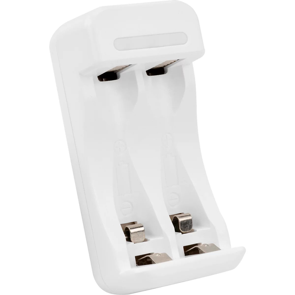 Batterijlader voor batterijen Ansmann Basic II, 1-2x AA/AAA, incl. USB-kabel, incl. 2 oplaadbare AA-batterijen, B 36,5 × D 26 × H 75 mm, wit