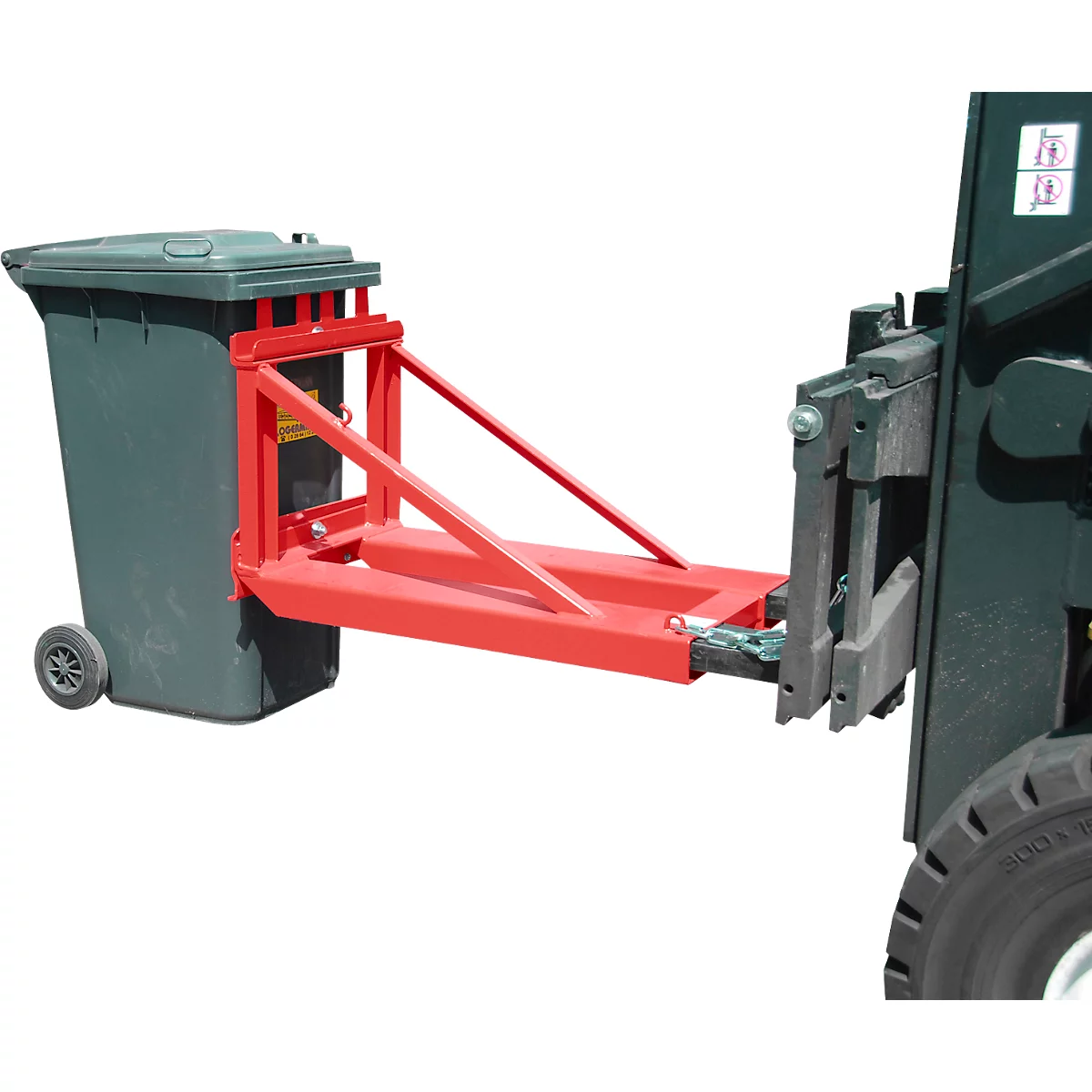 Bauer afvalverzamelaar MH-I, met rubberen aanslag, voor 1x 80- tot 360-L-MGB, L 1030 x B 585 H 680 mm, gelakt, vuurrood RAL 3000