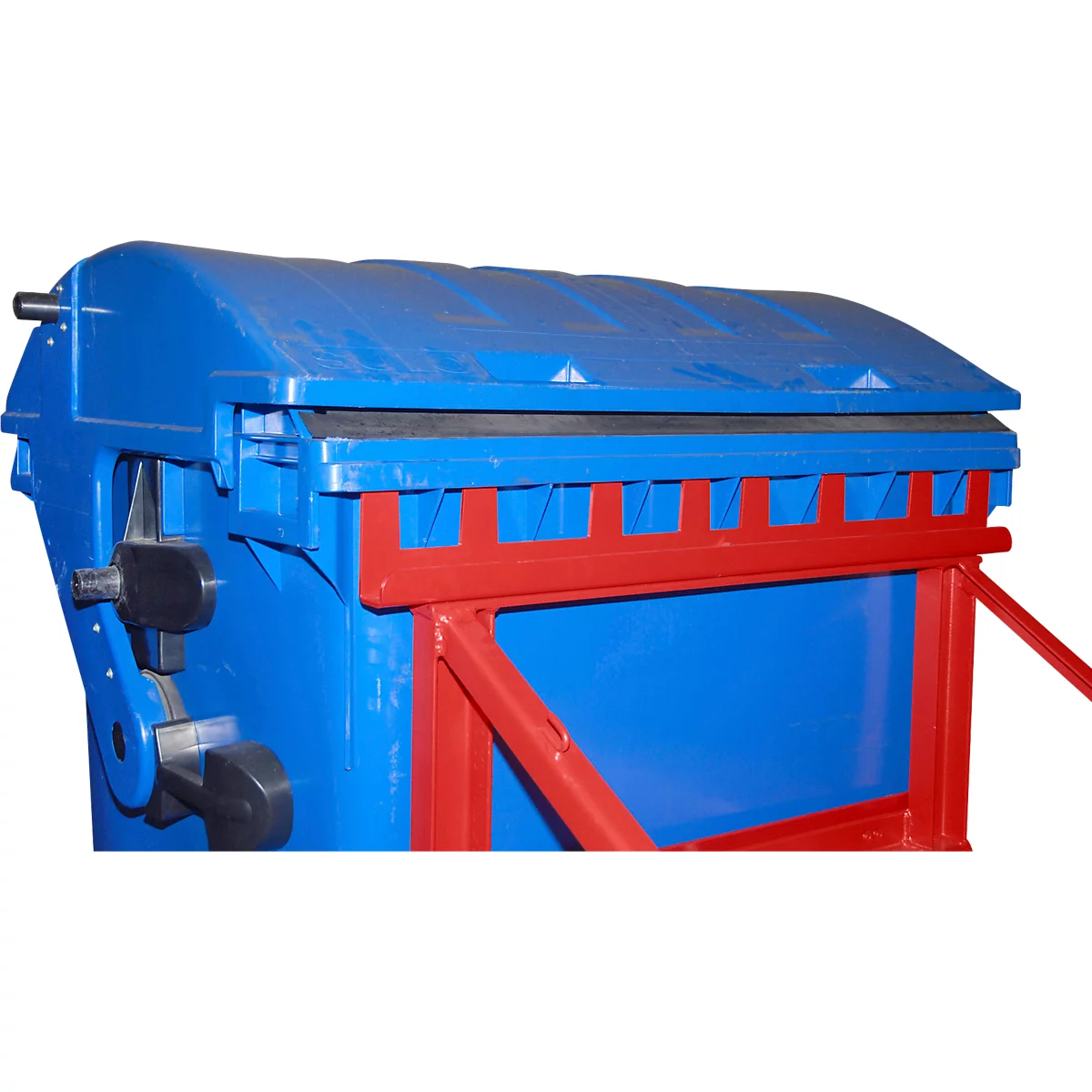 Bauer afvalverzamelaar MH-II, met rubberen aanslag, voor 2x 80- tot 360-L-MGB en 1x 1100-L-MGB, L 1030 x B 1070H 680 mm, gelakt, vuurrood RAL 3000