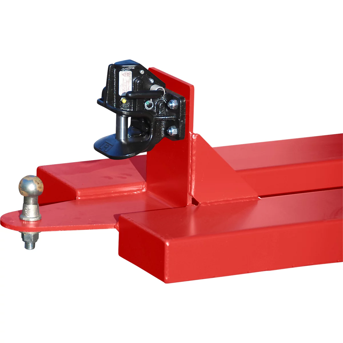 Bauer aide à la manœuvre RH-RAK, attelage de remorque, boule d'attelage, L 1535 x l 650 x H 410 mm, peint, rouge feu RAL 3000