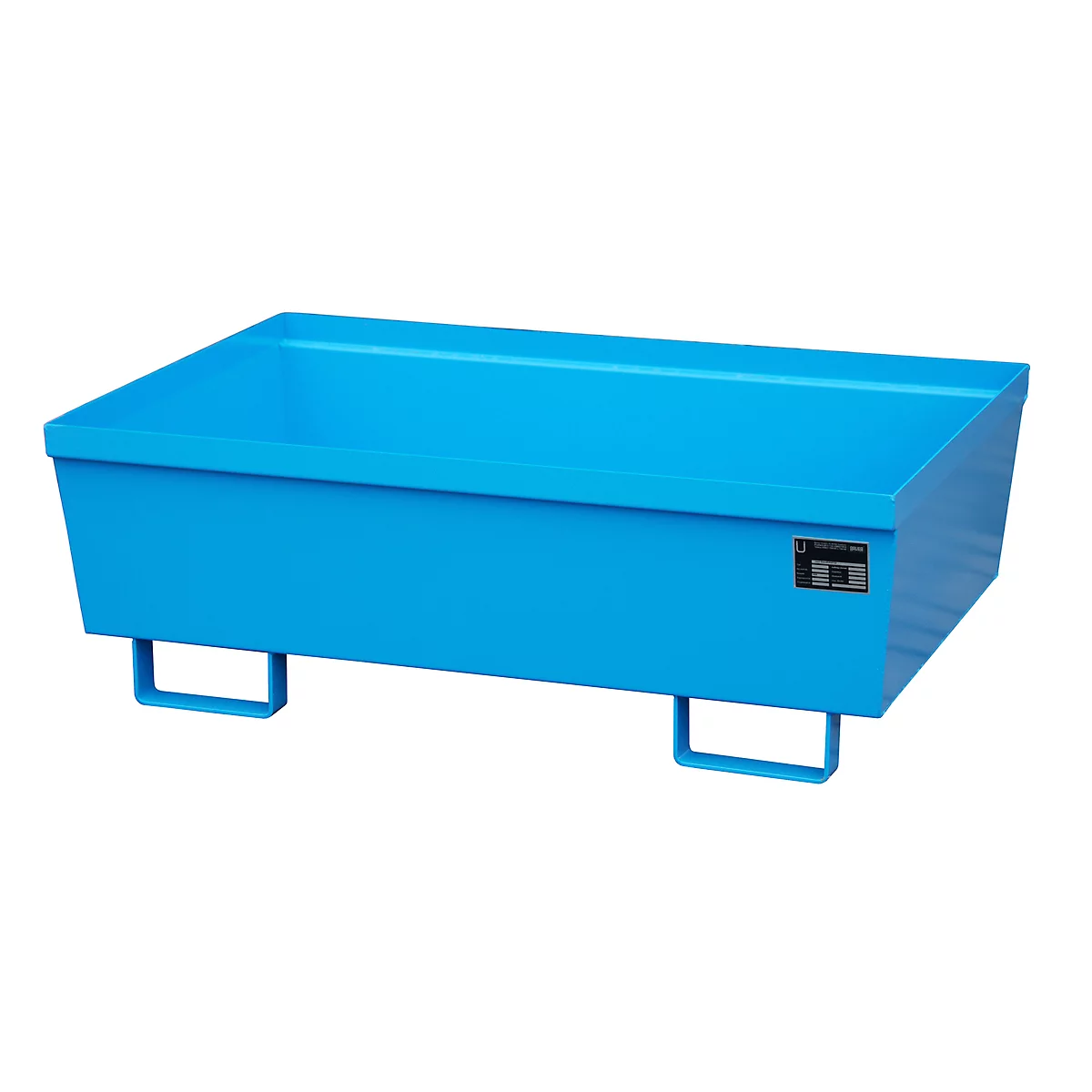 BAUER AO-2 opvangbak, staal, 246 l, B 1200 x D 800 x H 415 mm, blauw